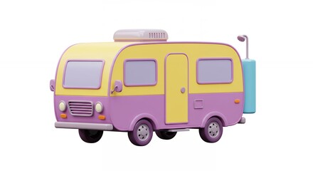 Retro camper van illustration