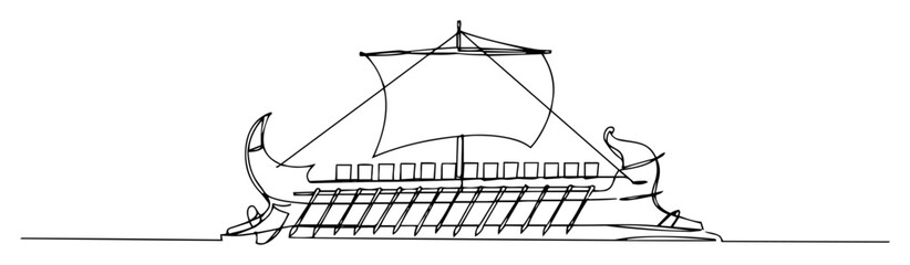 Ancient galley ship outline vector © Wieslaw