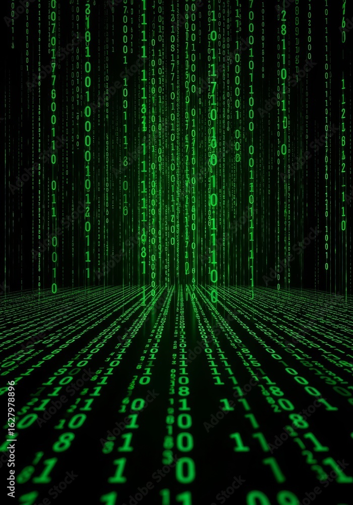 Poster rain abstract background - symbolizing technology, data flow, innovation, the future, and transforma