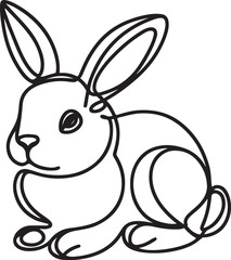 bunny rabbit outline sketch vector illustration.