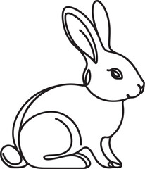 bunny rabbit outline sketch vector illustration.
