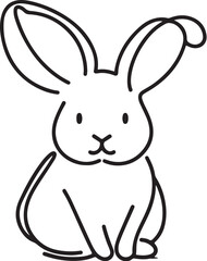 bunny rabbit outline sketch vector illustration.