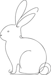 bunny rabbit outline sketch vector illustration.