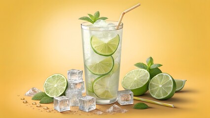 mojito cocktail with lime