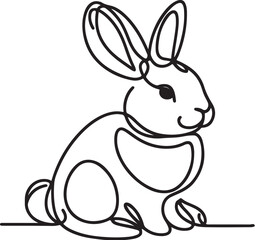 bunny rabbit outline sketch vector illustration.
