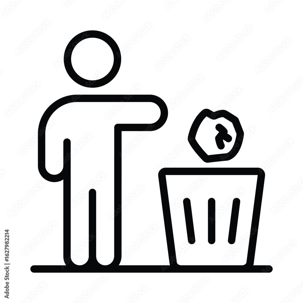 Poster tidyman vector outline icon. eps 10 file