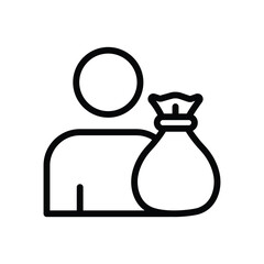Trash Collector Vector Outline Icon. EPS 10 File