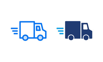 Delivery truck icon vector illustration. Delivery truck sign and symbol. Shipping fast delivery icon