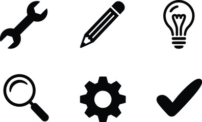 Black and white icon elements