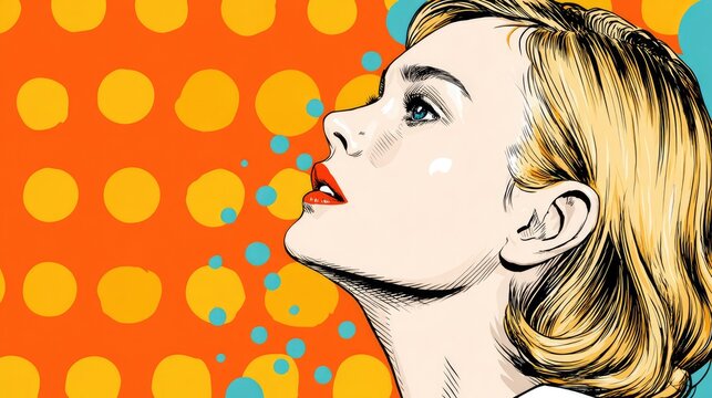 Pop art woman portrait illustration