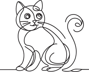 Cat line art drawing style.