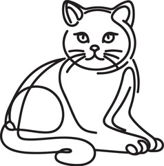 Cat line art drawing style.