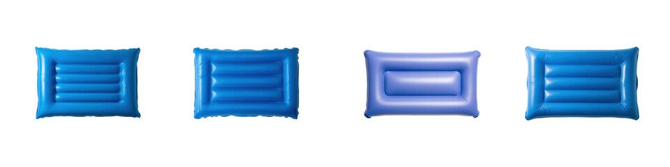 Four Inflatable Pillows With Different Segmentations On A Transparent Background Isolate