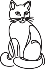 Cat line art drawing style.