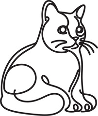 Cat line art drawing style.