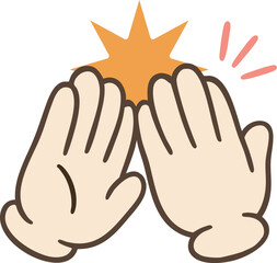 Cartoon High Five Hand Sign Illustration (Celebration Gesture)