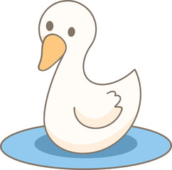 a cartoon duck sitting on a blue surface