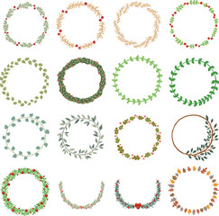 Christmas and Autumn wreath ornament for decoration on Christmas, Thanksgiving, romance event and new year celebration festival.