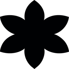 black and white flower isolated on white