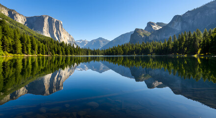 Fototapeta premium Mirror Lake and Mountain Reflections