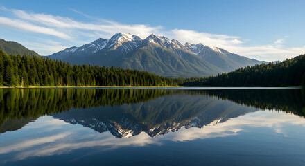 Fototapeta premium Mirror Lake and Mountain Reflections