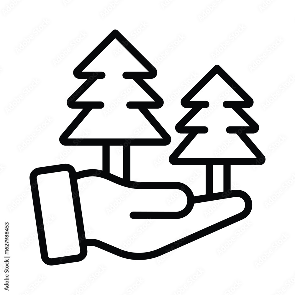 Aufkleber save tree vector outline icon. eps 10 file