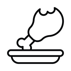 Leftover Food Vector Outline Icon. EPS 10 File