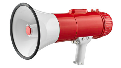 Red and white portable megaphone