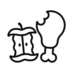Leftover Food Vector Outline Icon. EPS 10 File