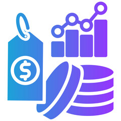 Inflation glyph gradient icon