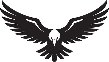 bold eagle wing emblem vector illustration in black silhouette for sports teams outdoor brands and branding projects