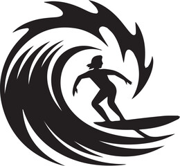 ocean surfing vector silhouette design abstract wave pattern dynamic motion perfect for sport logos