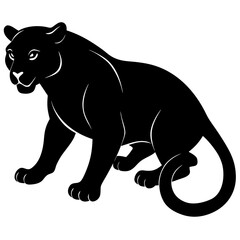 Black Panther Sitting Silhouette