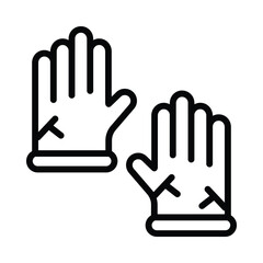 Gloves Waste Vector Outline Icon. EPS 10 File