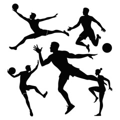 A dynamic players silhouette vector illustration