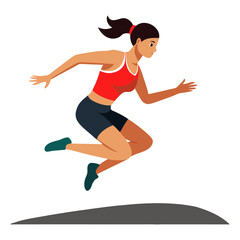 Vector illustration of a jumping player