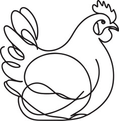 Chicken design line art