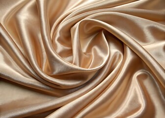 Luxurious Golden Silk Fabric Draped with Soft Folds and Subtle Shine Background