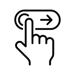 Obraz premium Touch screen sliding gesture with a hand and finger.