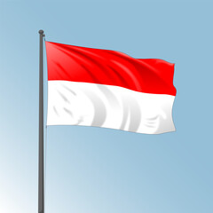 The Indonesian red and white flag is flying