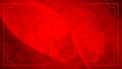 Abstract Red Background with Geometric Frame and Textured Overlay