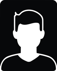 Man portrait is inside a black rounded rectangle, with a transparent background