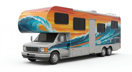 Colorful camper van illustration