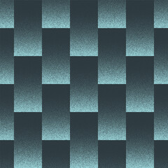 Tile structure neat seamless pattern grainy textured vector abstract background in cyan hues. Endless geometric abstraction for wallpapers or design backdrops. Halftone illustration for textile print
