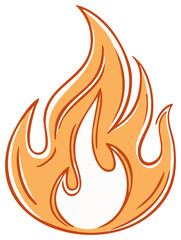 Stylized orange flame illustration for design or concept