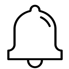 Outline notification bell icon for alerts, reminders, or updates.
