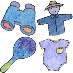 a drawing of a person with a hat and a shirt