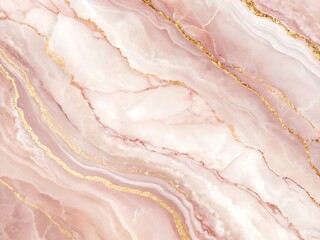 Photo of sophisticated rose quartz marble texture with shimmering gold veins, ideal for creating luxurious backgrounds and decorative patterns in modern design projects