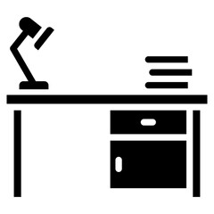 Office Desk  Icon Element For Design