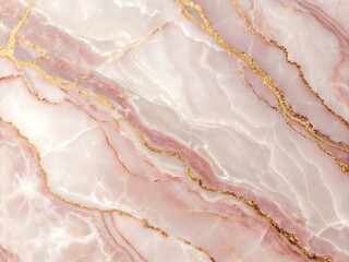 Photo of refined rose quartz marble texture with golden veins, perfect for luxurious backgrounds and decorative patterns, adding a touch of elegance to modern designs